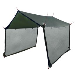 vidaXL Campingzeil met gaaswanden 340 x 260 x 220 cm Legergroen