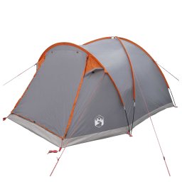 vidaXL Huisje Tent Grijs en Oranje 4-persoons Polyester en staal