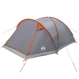 vidaXL Huisje Tent Grijs en Oranje 6-persoons Polyester en staal