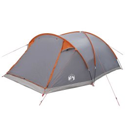 vidaXL Huisje Tent Grijs en Oranje 8-persoons Polyester en staal