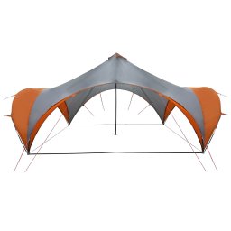 vidaXL Partytent Grijs en Oranje 600 x 600 x 400 cm Polyester en staal