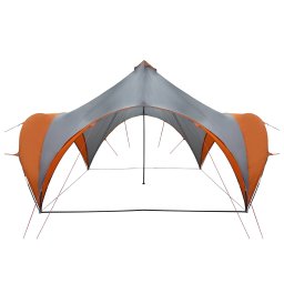 vidaXL Partytent Grijs en Oranje 400 x 400 x 320 cm Polyester en staal