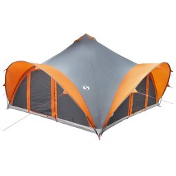vidaXL Tipi Tent met dak Grijs en Oranje 18-Persoon Polyester en staal