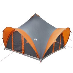 vidaXL Tipi Tent met dak Grijs en Oranje 6-persoons Polyester en staal
