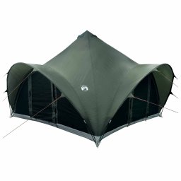 vidaXL Tipi Tent met dak Leger groen 6-persoons Polyester en staal