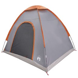 vidaXL Kamperen tent 2-persoons Grijs en Oranje