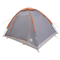 vidaXL Kamperen tent 4-persoons Grijs en Oranje Polyester en staal