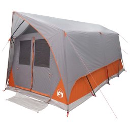 vidaXL Tunneltent Grijs en Oranje 8-persoons Polyester en staal