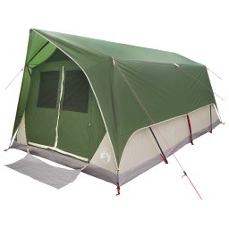 vidaXL Tunneltent met dak Groen 10-persoons Polyester en staal