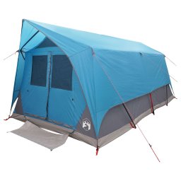 vidaXL Tunneltent met dak Blauw 10-persoons Polyester en staal