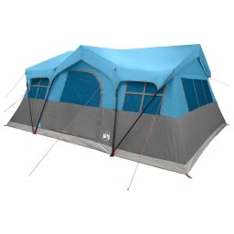 vidaXL Gezinstent 487 x 340 x 216 cm Blauw Polyester en staal
