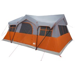 vidaXL Gezinstent 487 x 340 x 216 cm Grijs en Oranje