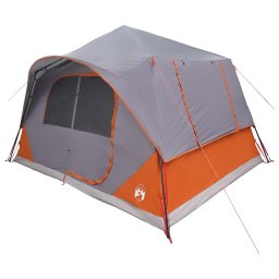 vidaXL Directe Tent met dak Grijs en Oranje 365 x 380 x 200 cm