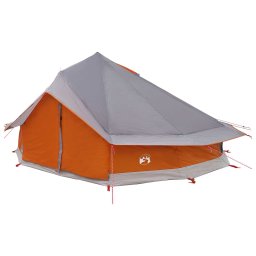 vidaXL Tipi Tent 20-persoons Grijs en Oranje Polyester en staal