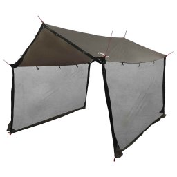vidaXL Campingzeil met gaaswanden 340 x 260 x 220 cm Bruin Grijs
