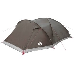 vidaXL Huisje Tent met dak Bruin grijs 8-persoons Polyester en staal