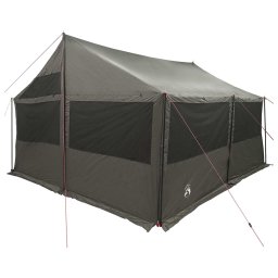 vidaXL Gezinstent Bruin grijs 450 x 400 x 265 cm Polyester en staal