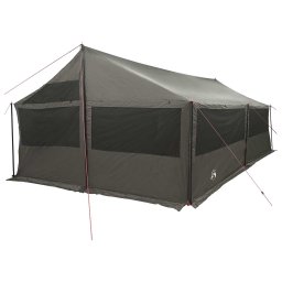 vidaXL Gezinstent Bruin grijs 600 x 400 x 268 cm Polyester en staal
