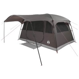 vidaXL Tunneltent 10-persoons Bruin Grijs Polyester en staal