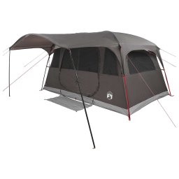 vidaXL Tunneltent Bruin Grijs 427 x 305 x 205 cm Polyester en staal
