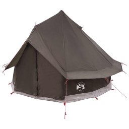 vidaXL Tipi Tent 4-persoons Bruin Grijs Polyester en staal