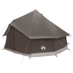 vidaXL Tipi Tent 8-persoons Bruin Grijs Polyester en staal
