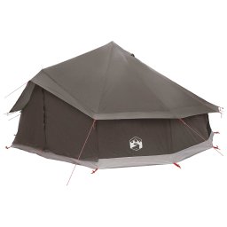 vidaXL Tipi Tent 12-persoons Bruin Grijs Polyester en staal