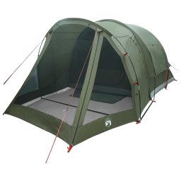 vidaXL Huisje Tent 4-persoons Olijfgroen Polyester en staal