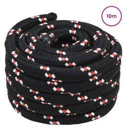 vidaXL Boottouw 6 mm 10 m Zwart en Rood