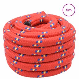 vidaXL Boottouw 4 mm 5 m Rood