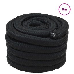vidaXL Boottouw 5 mm 5 m Zwart
