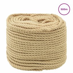 vidaXL Boottouw 6 mm 500 m Naturel
