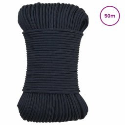 vidaXL Boottouw 0.3 mm 50 m Koninklijk Blauw Polyester