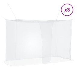 vidaXL Klamboe voor bed 3 st 156 mesh Wit 220 x 100 x 150 cm Polyester
