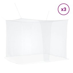 vidaXL Klamboe voor bed 3 st 156 mesh Wit 220 x 150 x 180 cm Polyester