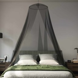 vidaXL Klamboe voor bed 156 mesh Zwart ⌀56 x 220 cm Polyester