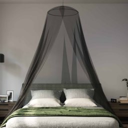 vidaXL Klamboe voor bed 156 mesh Zwart ⌀56 x 220 cm Polyester