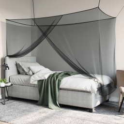 vidaXL Klamboe voor bed 156 mesh Zwart 220 x 100 x 150 cm Polyester
