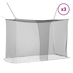 vidaXL Klamboe voor bed 3 st 156 mesh Zwart 220 x 120 x 150 cm