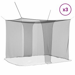 vidaXL Klamboe voor bed 3 st 156 mesh Zwart 220 x 200 x 210 cm