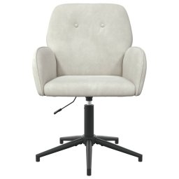 vidaXL Draaischrijfstoel 54 x 55 x 90 cm Crèmekleurig fluweel