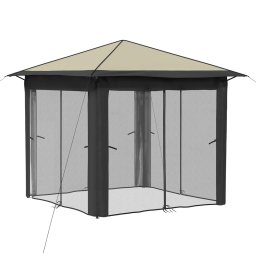 vidaXL Gazebo met 4 Zijwanden 2,6 x 2,6 m Crème en Antraciet