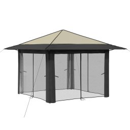 vidaXL Gazebo met 4 Zijwanden Crème en Antraciet