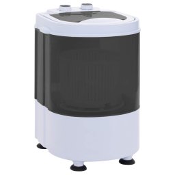 vidaXL Mini Wasmachine met Enkele Wasbak 2,6 kg Zwart en Wit