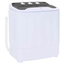 vidaXL Mini Wasmachine met Twin Tub 3,6 kg Zwart en Wit