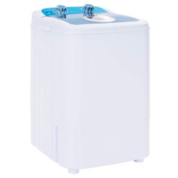 vidaXL Mini Wasmachine met Enkele Wasbak 4,6 kg Blauw en Wit