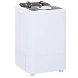 vidaXL Mini Wasmachine met Enkele Wasbak 4,6 kg Zwart en Wit