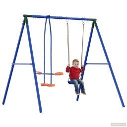 vidaXL Buiten Schommelframe met Glijbaan voor tot 3 kinderen