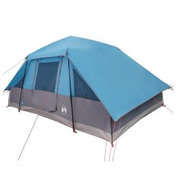 vidaXL Gezinstent met regenzeil waterdicht 6-persoons Blauw
