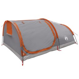 vidaXL Hiking Tent Waterdicht 1-persoons Grijs en Oranje